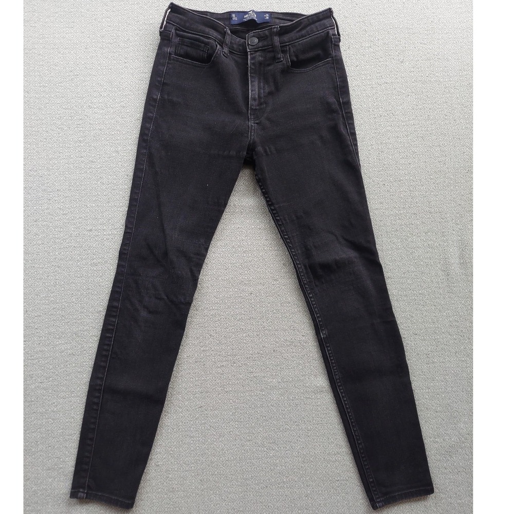 Hollister Jeans Womens‎ 1S 25x26 Black High-Rise Super Skinny Soft Stretch Denim